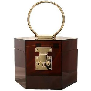 De tas Acrylic Tote Box Women's Bags(Brown)