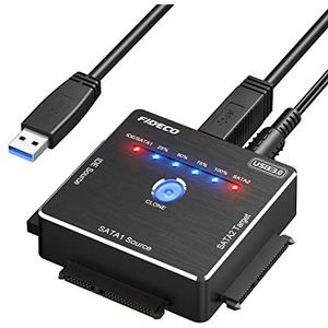 FIDECO USB 3.0 naar SATA/IDE Adapter voor 2.5 en 3.5 inch HDD SSD, Harde Schijf Converter met 12V Voeding, Ondersteuning voor Offline Klonen