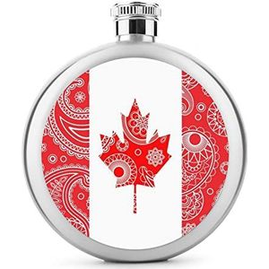 Canada Paisley vlag roestvrij staal wijnfles voor mannen vrouwen fles draagbare drank fles voor bruiloft reizen