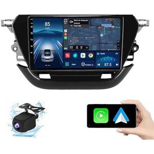 Android 14.0 2 Din Autoradio 9"" Touchscreen Auto Stereo voor Opel Corsa F 2019-2023 met Draadloze Carplay Android Auto GPS navigatie AHD Omgekeerd beeld Stuurwielbediening(P5(6G+128G))