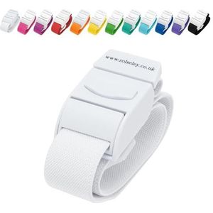 ROLSELEY Hoogwaardige medische tourniquet met snelsluitgesp en latexvrije polyester elastische band voor verpleegster, verloskundige, medische hulpverlener, flebotomist, medische student en arts (wit)