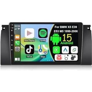 Draadloze Autoradio Android 15 voor BMW X5 E39 E53 M5 1999-2006 met draadloze carplay en Android Auto Bluetooth USB Wifi 4G GPS Navigatie(S-4(4G+64G))