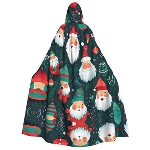 FRGMNT Kerst Cartoon Kerstman print Mannen Hooded Mantel, Volwassen Cosplay Mantel Kostuum, Cape Halloween Dress Up, Hooded Uniform