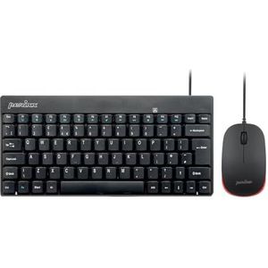 Perixx PERIDUO-212 Bedrade Mini Toetsenbord en Muis Combo met 12 Multimedia Keys, Zwart, UK Layout