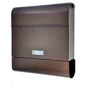 ALSTEN TECH Modern design brievenbus antiek brons wandbrievenbus met krantenvak C4 formaat afsluitbaar 3 sleutels naambordje antiek bruin