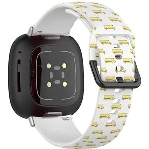 Zachte sportband compatibel met Fitbit Sense / Sense 2 / Versa 4 / Versa 3 (gele schoolbus), siliconen armband, accessoire