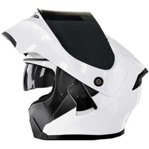 Opklapbare Motorhelmen ECEDOT-Goedgekeurde Integraalhelm Met Geïntegreerd Motormodulaire Helm Met Dubbel Vizier Crash Racing Helm Ventilatie Heren Dames 14,XL:61-62CM