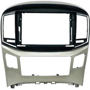 ASJFGTEH 9 Inch Auto DVD Frame Audio Dash Trim Kits Facia Panel Radio Speler Scherm 2 Din Compatibel met H1 Starex 2015-2018 Kit Frame (Frame -zilver)