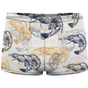 Heerlijke Voedsel Gekleurde Garnalen Heren Boxer Slips Sexy Shorts Mesh Boxers Ondergoed Ademend Onderbroek Thong