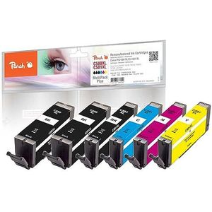 Peach PI100-379 inktcartridge 6 stuk(s) Compatibel Hoog (XL) rendement Zwart, Cyaan, Magenta, Geel