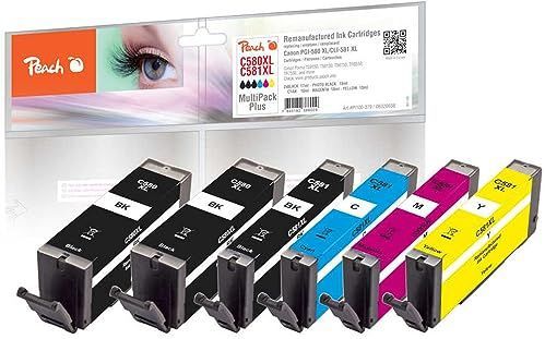Peach PI100-379 inktcartridge 6 stuk(s) Compatibel Hoog (XL) rendement Zwart, Cyaan, Magenta, Geel