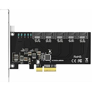Allowish 5-poorts SATA 3.0-uitbreidingskaart PCIe X4 naar SATA3.0 RAID 6 gbps adapter
