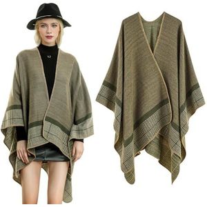 Dames poncho sjaal - poncho dames winter, gebreide cape, winddichte warme poncho's, kapsjaal, gebreide ponchos, omkeerbare sjaal, omhangdoek, cape, vrouwen cape voor geschenken Kerstmis verjaardag