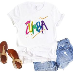 keephen Zumba T-Shirt voor Vrouwen Gedrukt Korte Mouwen Casual Top voor 2023 Zumba Lessen Dance Fitness Training, # 9, XXL