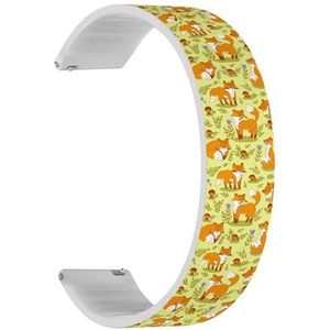 Solo Loop band compatibel met Garmin Forerunner 255/255 Music, 265, 745, Venu 2, Venu 3, Vivoactive 4 (Autumn Leaves Hedgehog) Quick-Release 22 mm rekbare siliconen band, accessoire, Siliconen, Geen