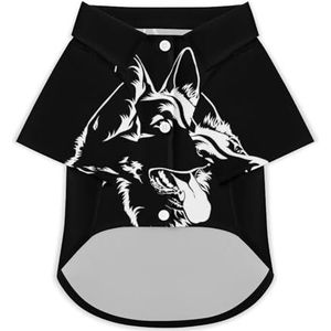 Zwarte Duitse Herder Hond Hawaiiaanse Shirts Gedrukt T-Shirt Strand Shirt Huisdier Kleding Outfit Tops 2XL