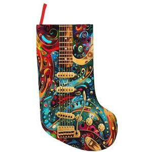 Art Guitar Patroon Print Kerst Kousen,Vakantie Party Decoraties
