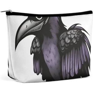LYHVSFZQ Make-uptas, opvouwbare make-uptas, ravens, bedrukte make-up-organizer, make-uptas voor reizen en dagelijks leven, stijl, één maat, make-uptas, Stijl, Eén maat, Make-up Tas