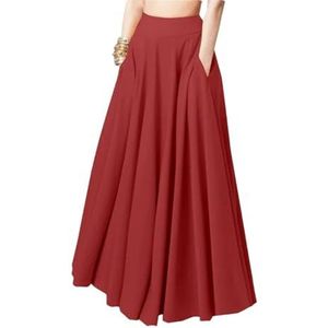 lang rok Casual rok met hoge taille Katoenen rok Vakantie losse maxi-rokken voor dames A-lijn maxi-rok Zacht en licht lange rok elegantie