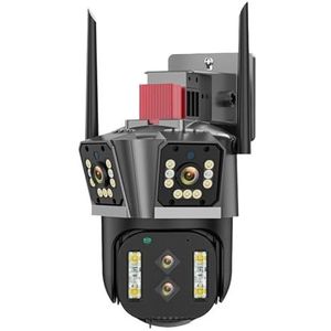 Bewakingscamera, 6K HD IP Camera Outdoor 10X Zoom PTZ Camera Vier Lens Drie Dual Screen 5K 12MP 16MP Auto Tracking Video Surveillance(6K NO TF Card)