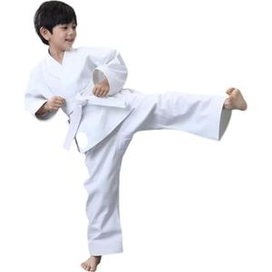 UBOHUZ Karatepakken, judo-pak, middelzwaar, karate-GI, middelgewicht, vechtsportuniform van katoen, inclusief witte riem, voor mannen en vrouwen