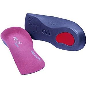 PRO 11 WELLBEING - 2 paar slim fit orthopedische inlegzolen met hielkussen voor plantaire fasciitis, roze, 5-6.5 UK