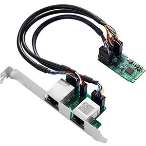 AMIUHOUN M.2 aan Dubbele het Netwerkkaart 2 van Haven2.5g Gigabit 2 RJ45-2500 Mbps 1000M B/M belangrijke Groef, 2242 Grootte