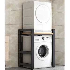 Wasmachinekast, wasmachine opbergplank voor badkamer keuken balkon wasruimte, lagercapaciteit 300 kg, over wasmachine machine opslageenheid, stapelset voor wasmachine en droger (Col