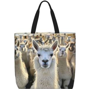 OdDdot I Love Alpacas Print Tote Bag Voor Vrouwen Opvouwbare Gym Tote Bag Grote Tote Tassen Vrouwen Handtas Voor Reizen Sport, Leuke Llama, Eén maat
