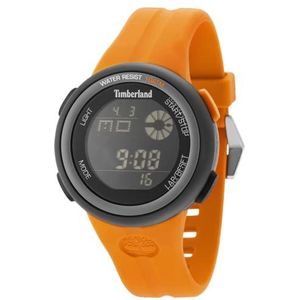 Timberland Wilmington Mens digitaal quartz horloge met siliconen armband 15007JPBU-02P, Oranje, riem