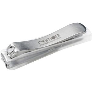 Remos nagelknipper roestvrij staal. Sterke hefboomwerking en speciaal voor het snel inkorten van nagels. Nagelopvangbak vangt gesneden nagels op. Kleine nagelvijl op de achterkant.