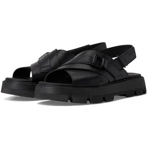 Sorel Women's Rein CB Crisscross Sandal, Black/Black, 12