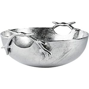 Schaal gewei decoratiebord decoratie aluminium zilver - moderne decoratieve schaal van metaal - tafeldecoratie bruiloft, Kerstmis, kerstdecoratie - decoratie voor woonkamer, eetkamer of keuken - 36 cm