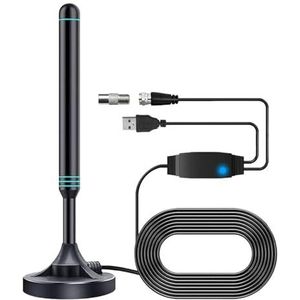 Draagbare 4K/1080P HD TV-antenne Met Signaalversterker, 480+ Mijl Binnen- En Buitenantenne, Magnetische Basis For DVB-T2 TV HDTV Eenvoudig Brede Compatibiliteit(Built-in Signal Amp)