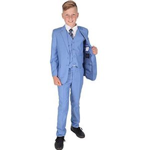 Cinda Pak voor jongens, formeel pak, lichtblauw, voor bruiloften, feestjes, formele gelegenheden, 5-delig, blauw