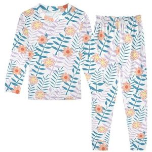 LI ZHI XIN Paj-set voor kinderen, katoen, jongens, meisjes, nachtkleding, set met lange mouwen, 2-delige huiskleding, nachtkleding voor 1-8 jaar, mooie bloemenpatronen, Meerkleurig, 2 jaar