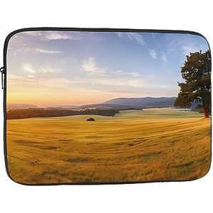 Herfst Gouden Gras Landschap Print Laptop Sleeve Case Waterdichte schokbestendige Computer Cover Tas voor Vrouwen Mannen