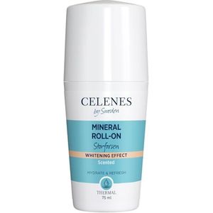 Celenes by Sweden Storforsen Mineral Roll-On Deodorant Thermische Mineral Roll-on met whiteningseffect, lichter effect, aluminiumvrij, vrij van parabenen, 75 ml, 2 stuks