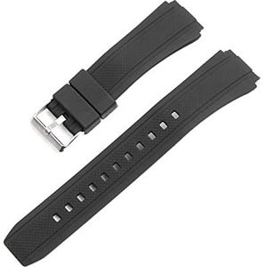 Kwaliteit Zwart Silicone Rubberen riem Compatible With EDIFICE-serie EF-552 Watchbands Man horloge Armband Roestvrije deployment Buckle 25 * 20mm (Color : Black Pin Buckle, Size : 25x20mm)