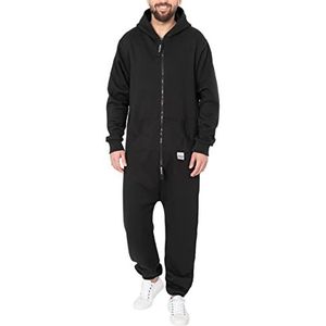 Basisstoff Sheeesh Jumpsuit voor heren, onesie, eendelig, huispak, katoen, zwart, S
