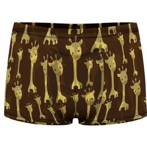 Gele Leuke Giraffen Heren Boxer Slips Sexy Shorts Mesh Boxers Ondergoed Ademend Onderbroek Thong