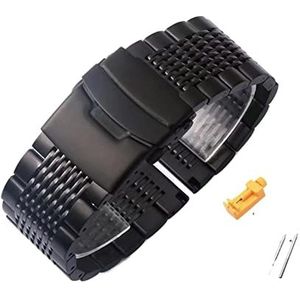 18 20 22 24mm Roestvrij Stalen Horloge Band for Samsung for Galaxy Horloge 5 40mm 44MM 4 3 41 45mm Bandjes for Huawei for GT3 for Seiko Armband (Color : Black and tool, Size : 20mm)