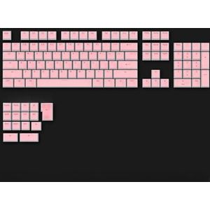 QPSJXN Pudding PBT Keycaps-set 119 gepersonaliseerd OEM-profiel, 100% 75% 65% 60% mechanische keyboards (roze 119 toetsen)