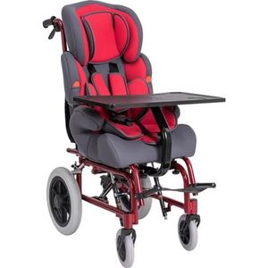 PA-DABAOO Rolstoel Voor Kinderen Met Cerebrale Parese, Opvouwbare Aluminium Rolstoel, Hoge Achtergrondreclinerende Rolstoel, Verstelbare Handmatige Rolstoel, Stoelbreedte 32 Cm