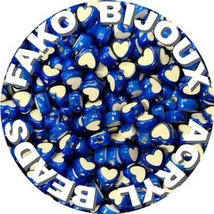 Fako Bijoux® - Acryl Kralen - Hartjes Duo - 8mm - Sieraden Maken - 200 Stuks - Donkerblauw