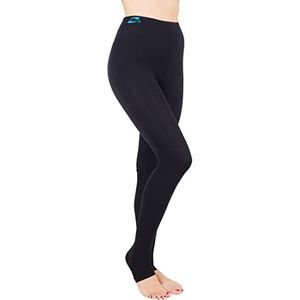 CzSalus Lange panty, slank makende compressie (platte textuur K2 leggings 25-30 mmHg) ondersteuning lipoedeem lymfoedeem POTS, zwart, XXL