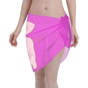 Leuke varkensprint elegante strandwrap, bikini cover-up, badmode jurk, voor vrouwen, perfect voor zwembad en resort zwart, Zwart, one size