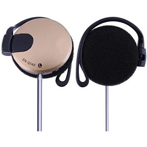 Clip Type Oortelefoon Bedraad - 3,5 mm Draagbare Oorhaak Sport Oordopjes Compatibel met Mobiele Telefoons Bedrade Clip Hoofdtelefoon Spons Oortje voor Vrouwen en Mannen Hardlopen Wandelen Oefenen en