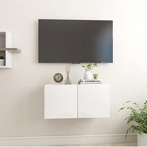 DIGBYS Hangende TV Kast Hoogglans Wit 60x30x30 cm