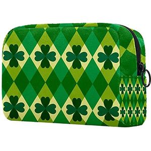 St Patrick's Day groene klaver klaver make-up tas voor portemonnee draagbare reisorganizer tas voor toiletartikelen schoonheidstas waterdichte geschenken cosmetische tassen voor vrouwen, Multi kleuren